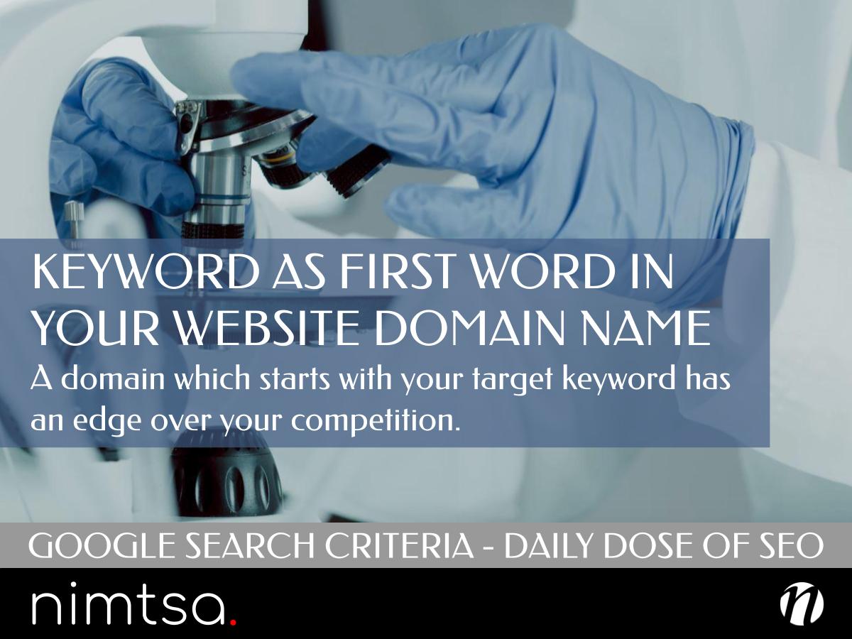 3 Keyword as First Word in Your Website Domain Name