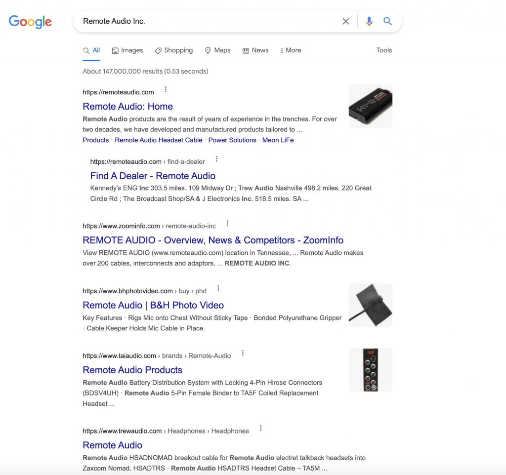Remote Audio Google Results