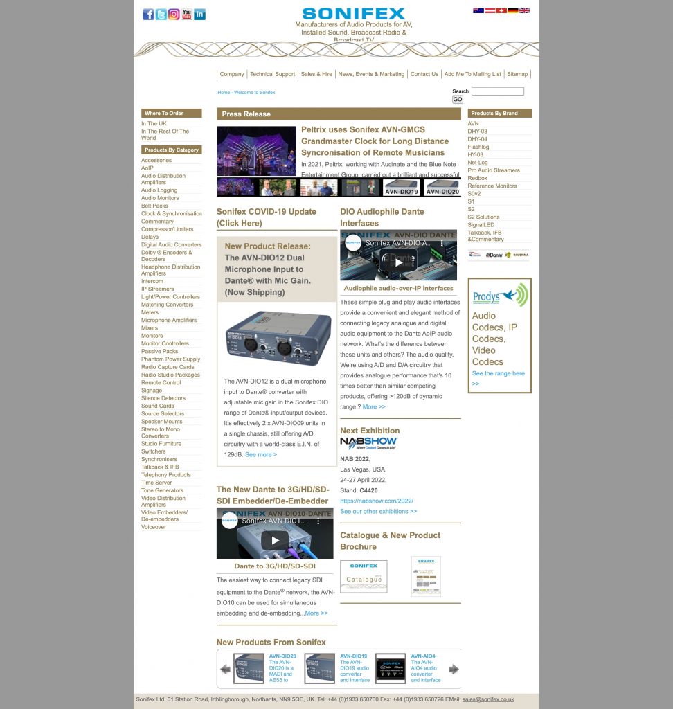 Sonifex Homepage