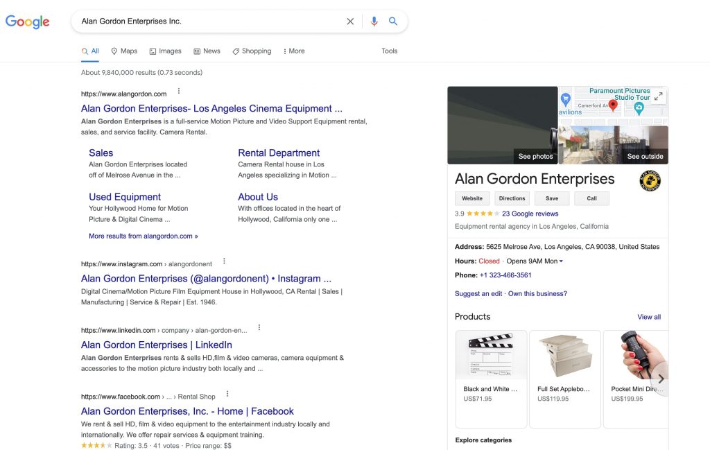 Alan Gordon Google Results
