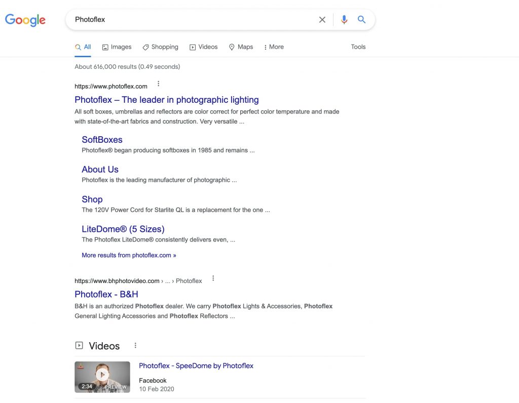 Photoflex Google Results