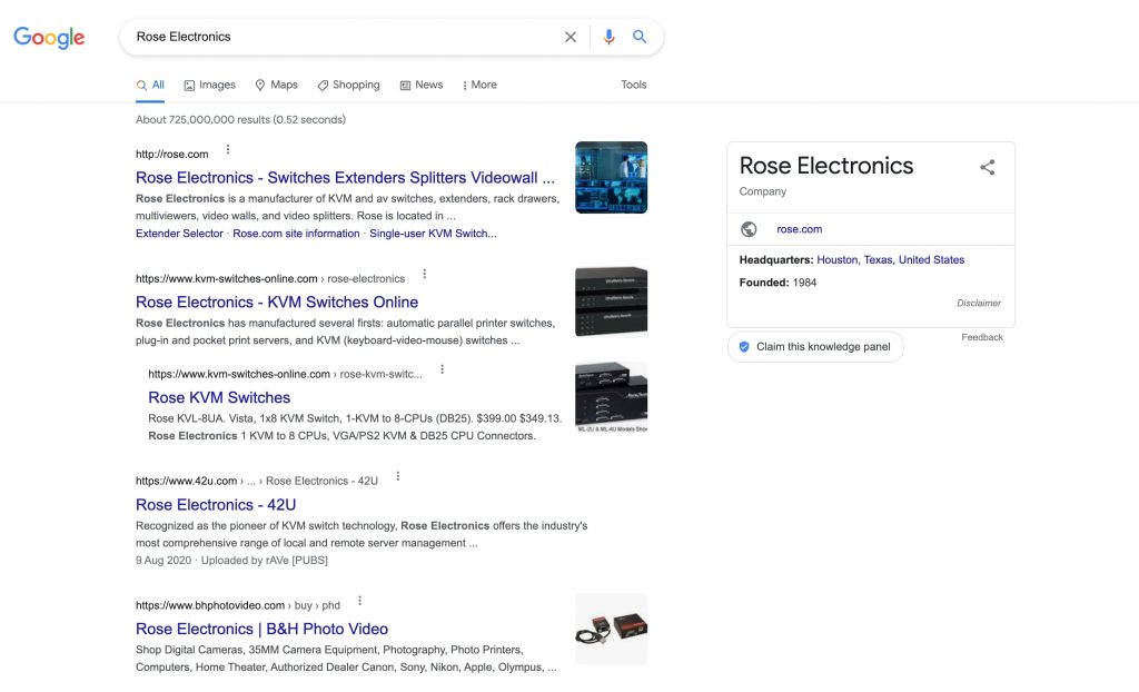 Rose Google Results