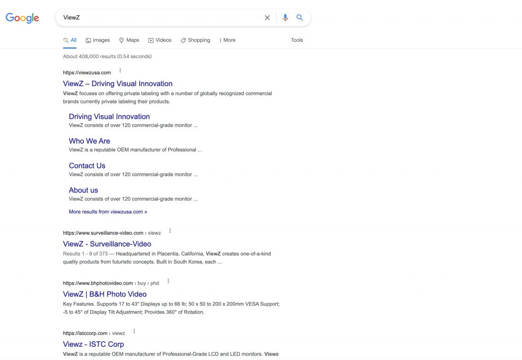 ViewZ Google Search