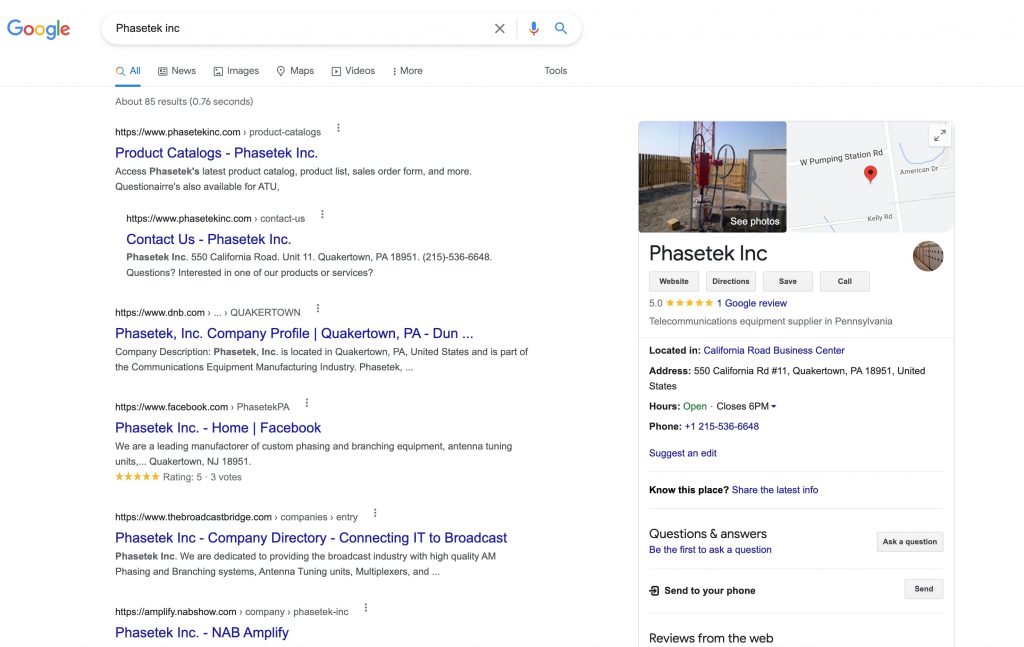 Phasetek inc Google Results